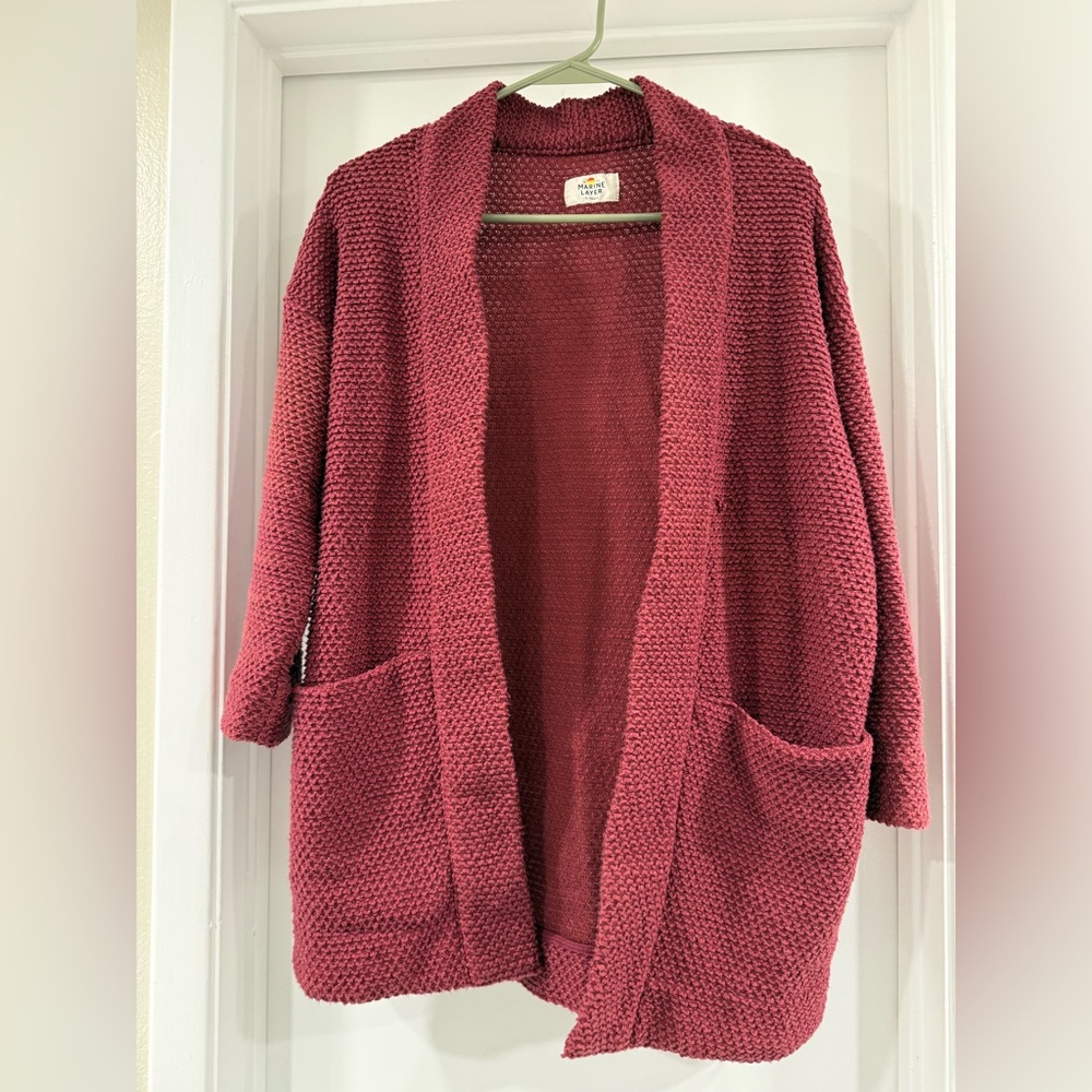 Marine Layer Burgundy Open-Front Cardigan size XS